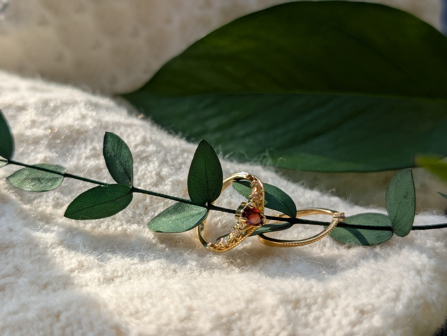 Garnet Tiara Ring Set