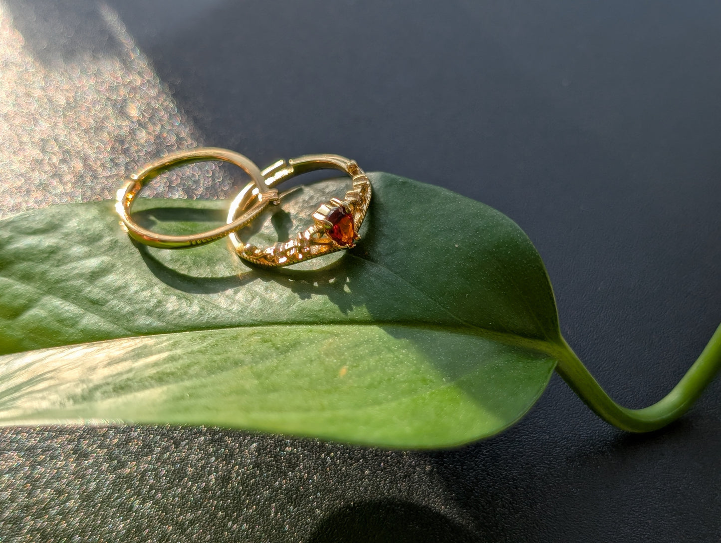 Garnet Tiara Ring Set