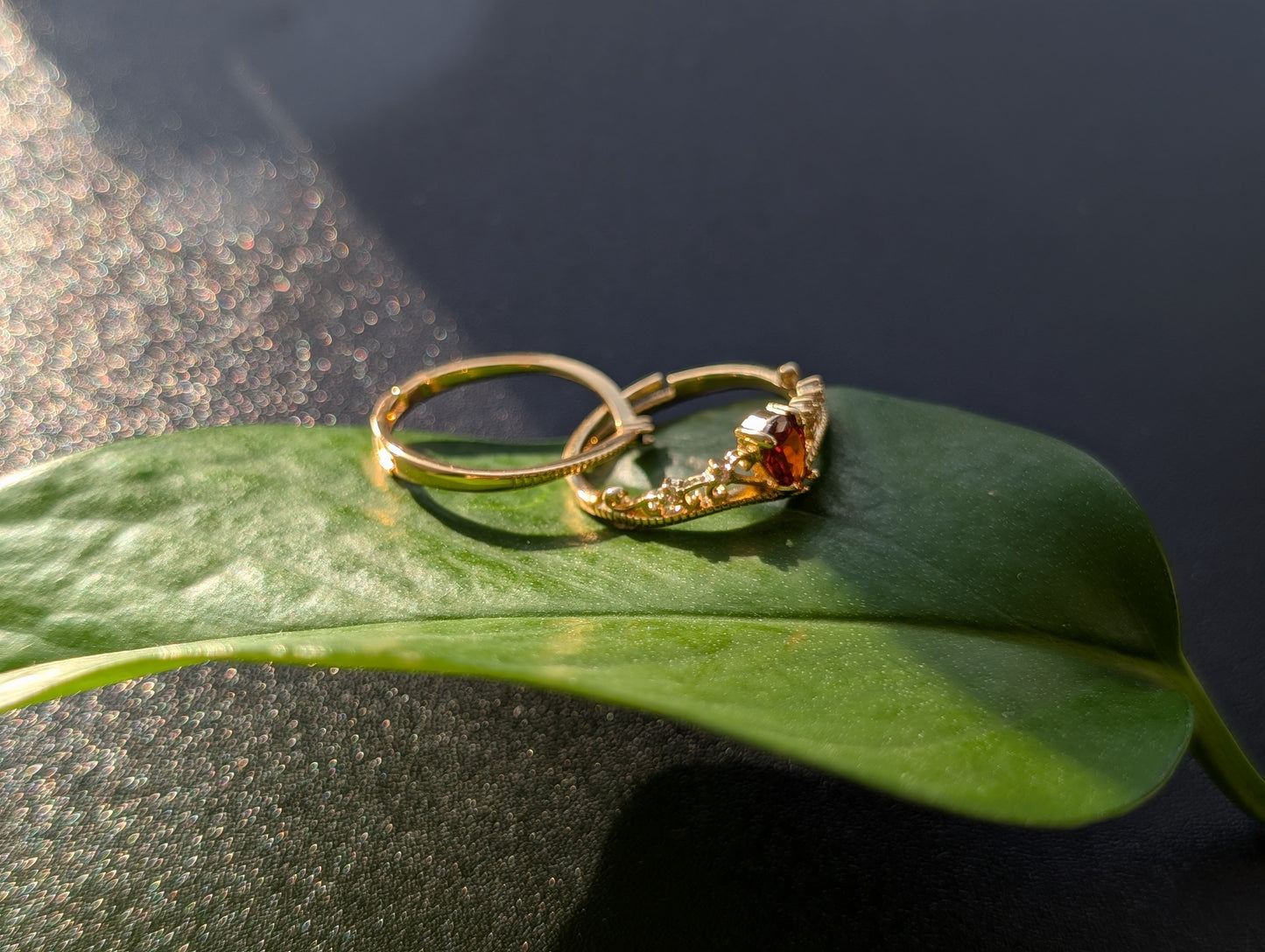 Garnet Tiara Ring Set