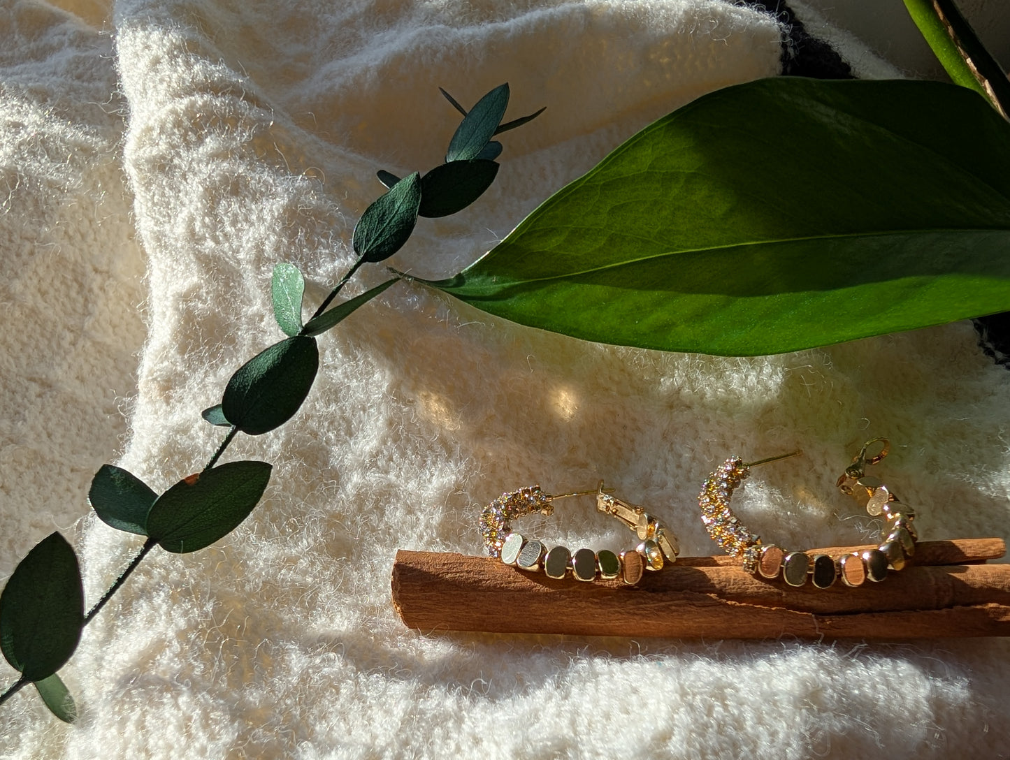 Sparkle Crumb Hoop Earrings