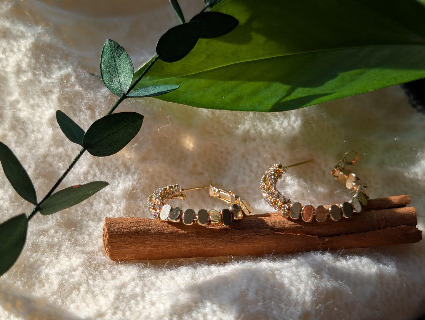 Sparkle Crumb Hoop Earrings