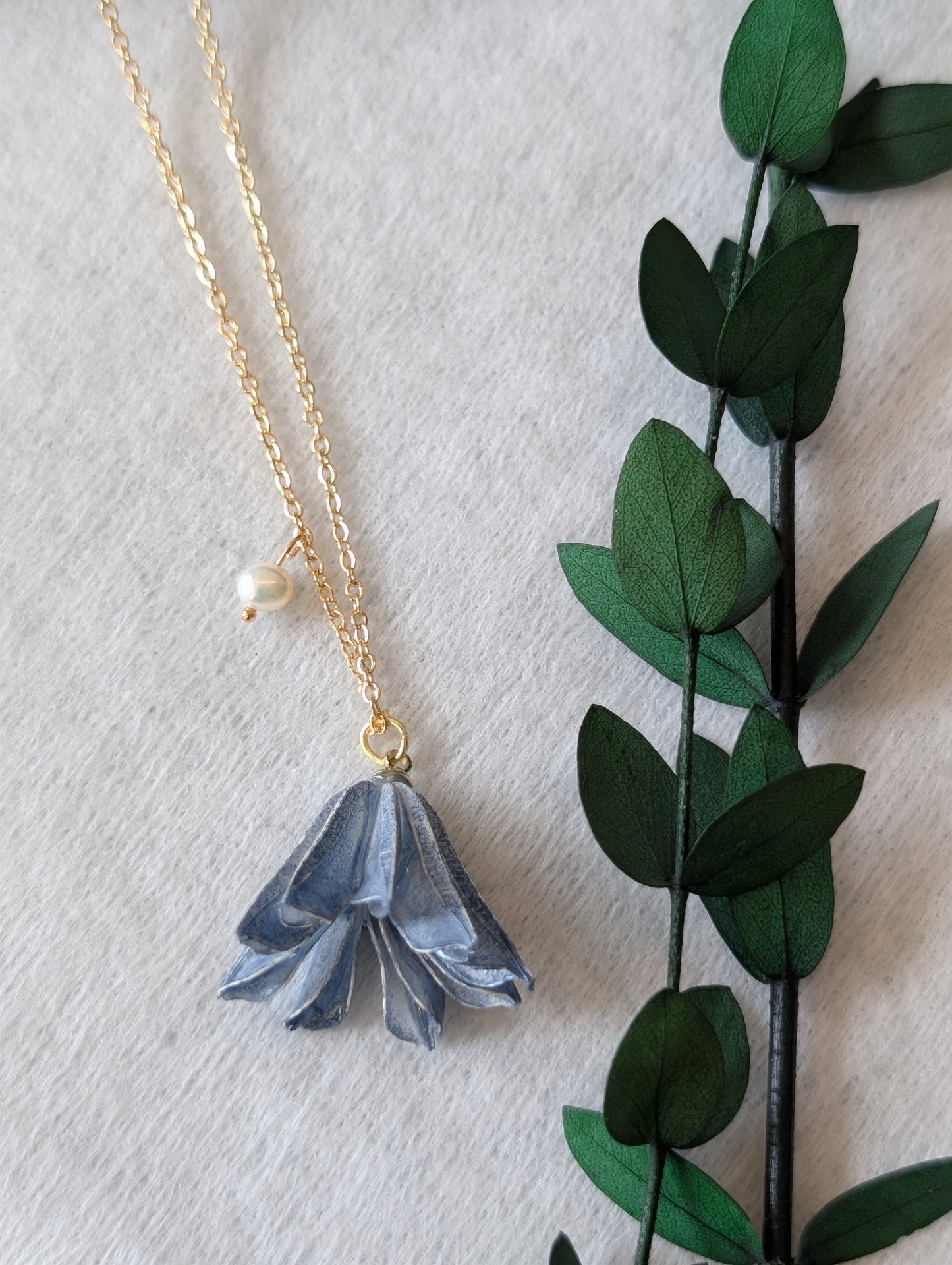Real Preserved Campanula Flower Earrings & Necklace - Whispering Bells