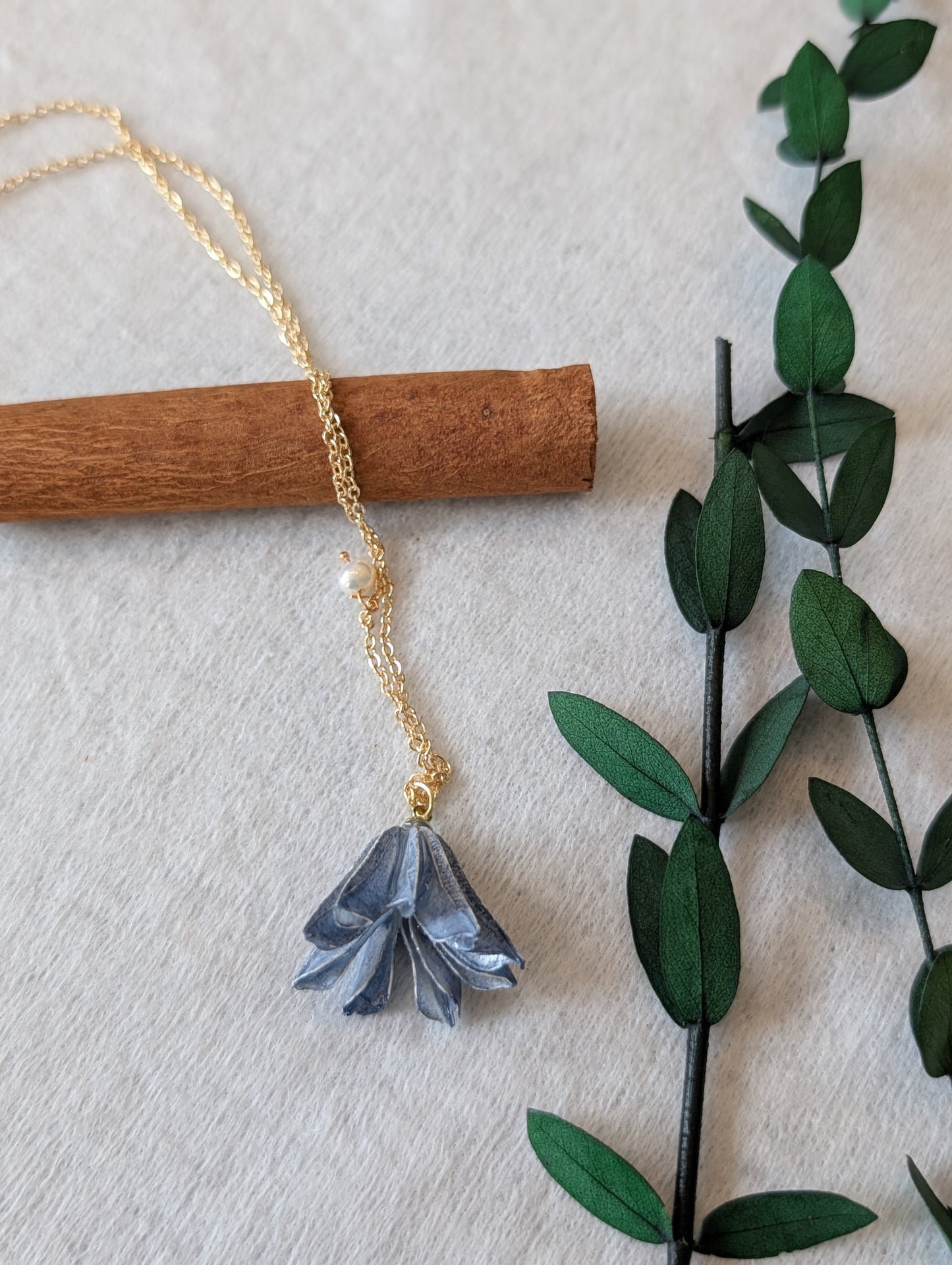 Real Preserved Campanula Flower Earrings & Necklace - Whispering Bells