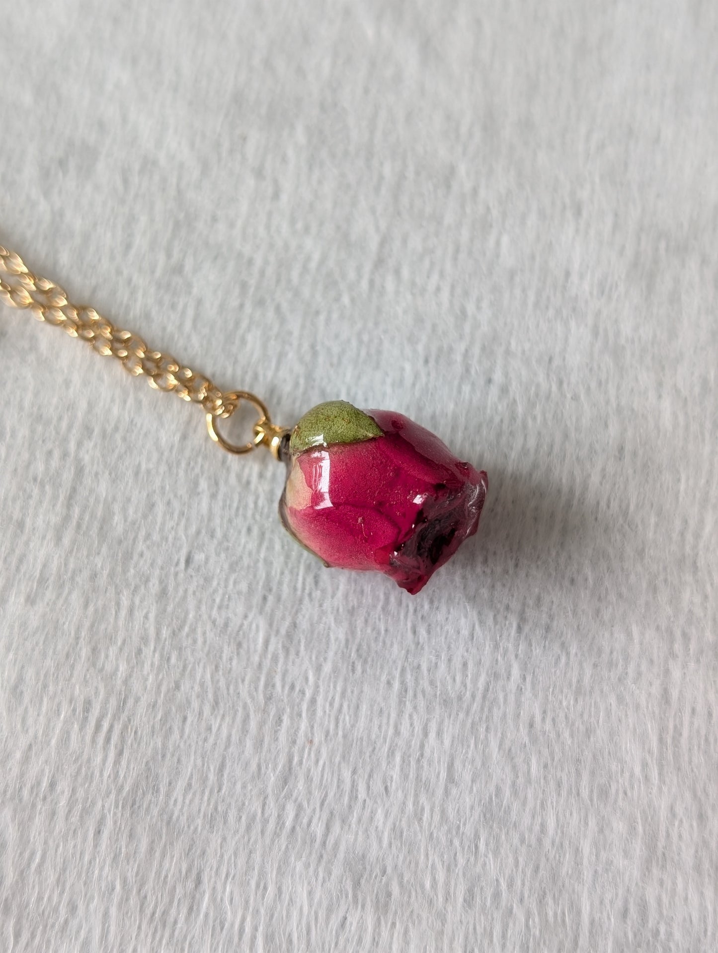Real Rosebud Earrings & Necklace - Pink & Yellow Gradient