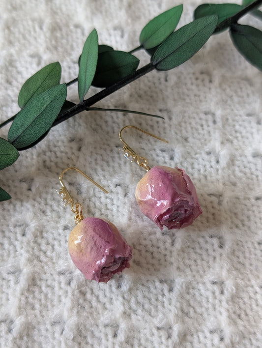 Dusty Pink Rosebuds Earrings