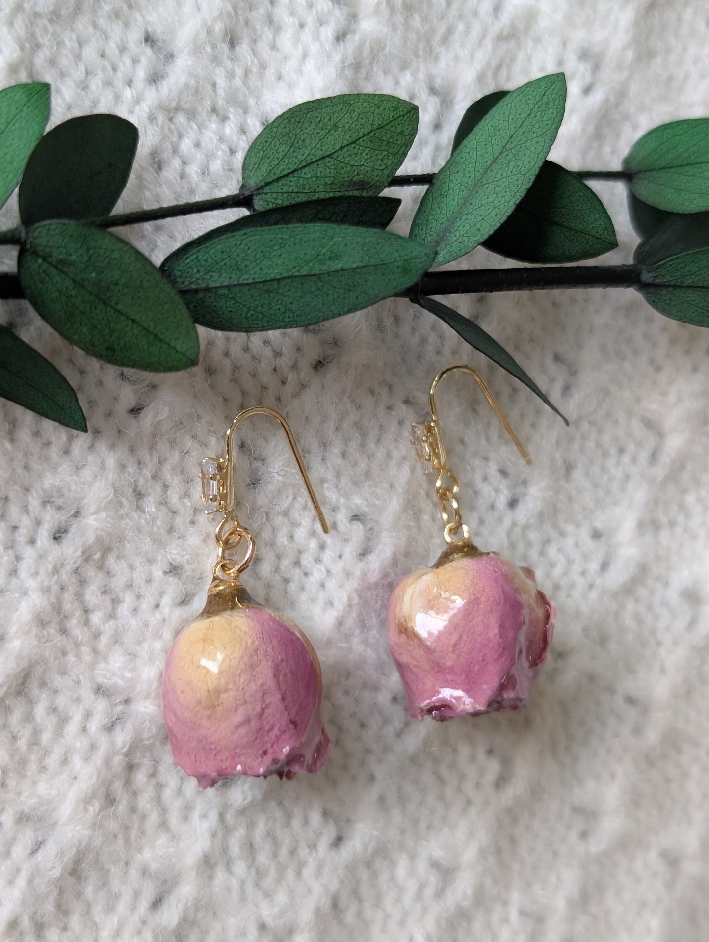 Dusty Pink Rosebuds Earrings