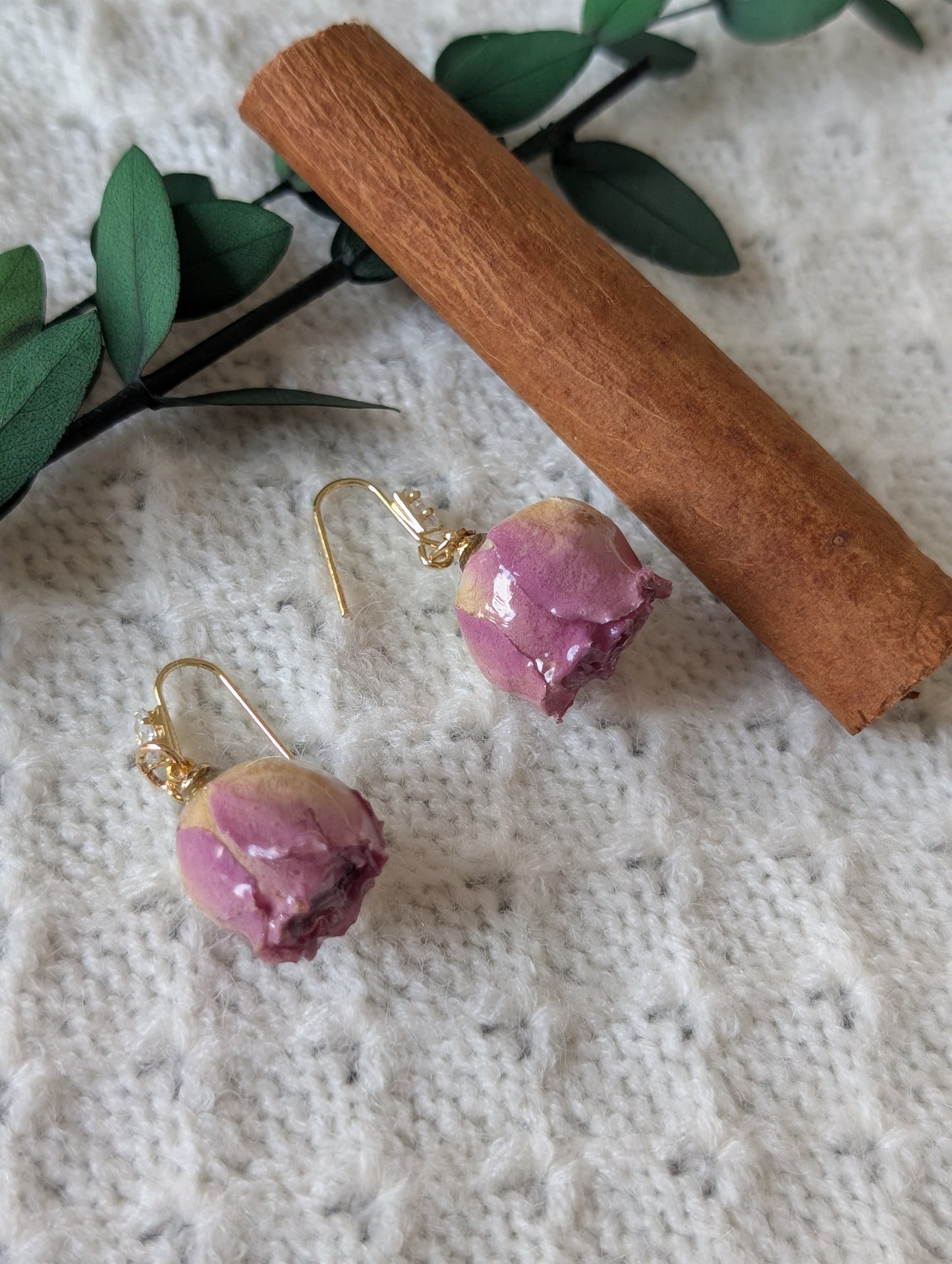 Dusty Pink Rosebuds Earrings