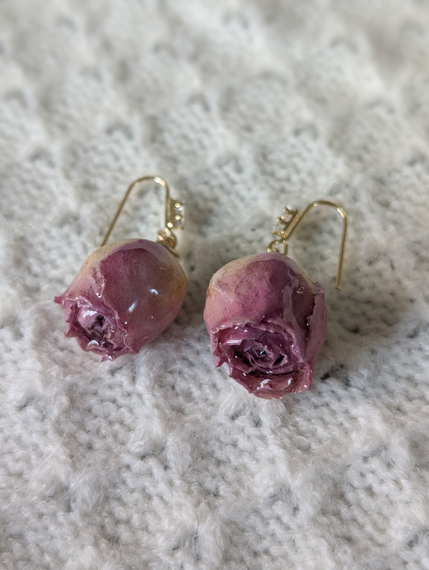 Dusty Pink Rosebuds Earrings