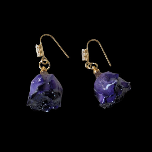 Purple Rosebuds Earrings