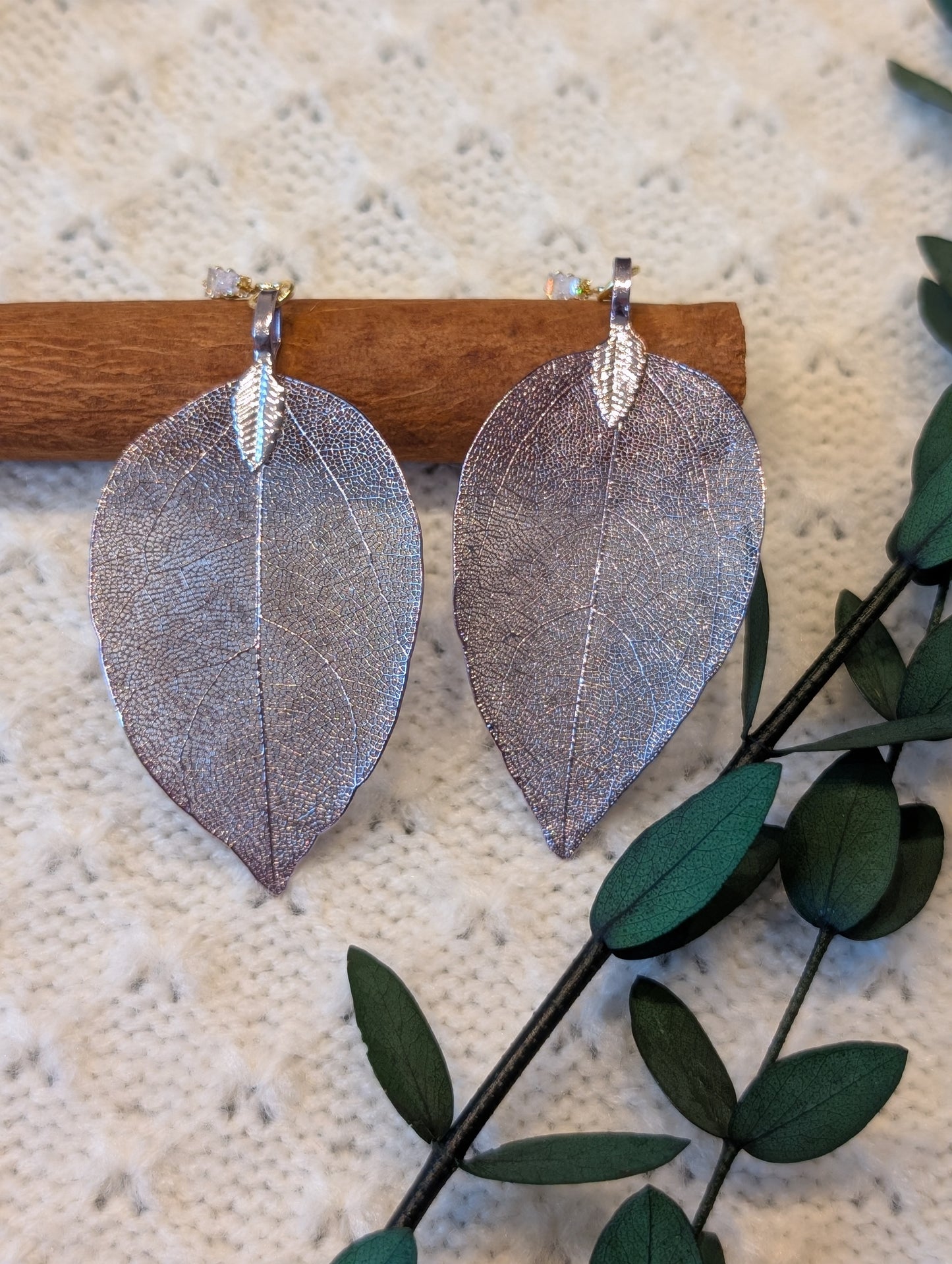 Purple Leaf Earrings