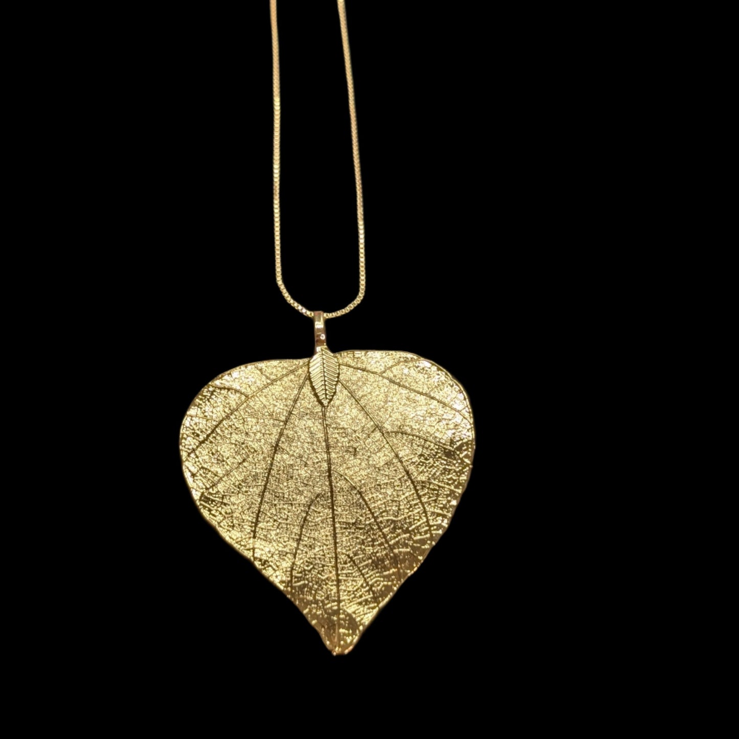 18k Gold Real Ceropegia (String of Hearts) Leaf Necklace
