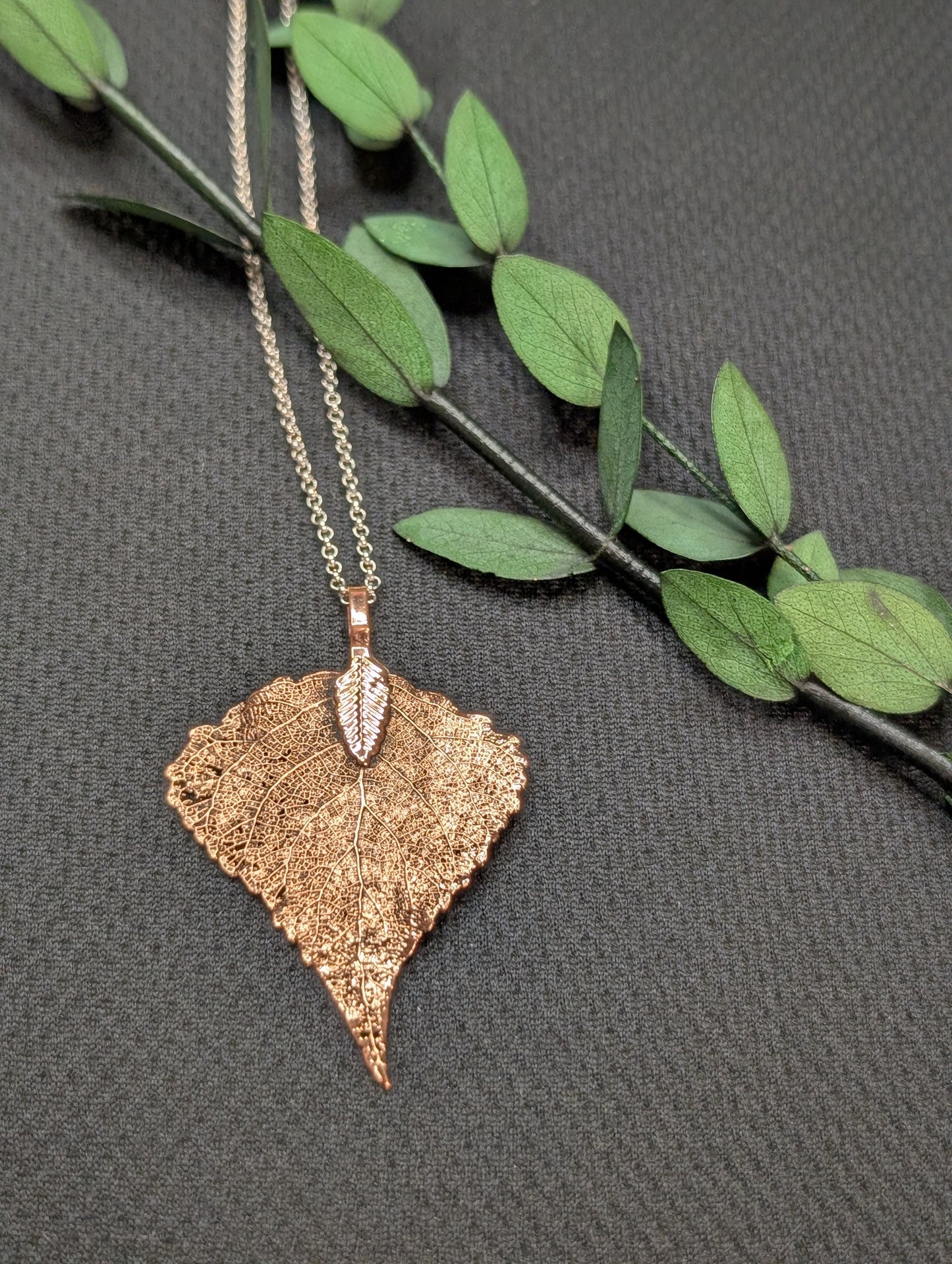 Real Birch Leaf Necklace