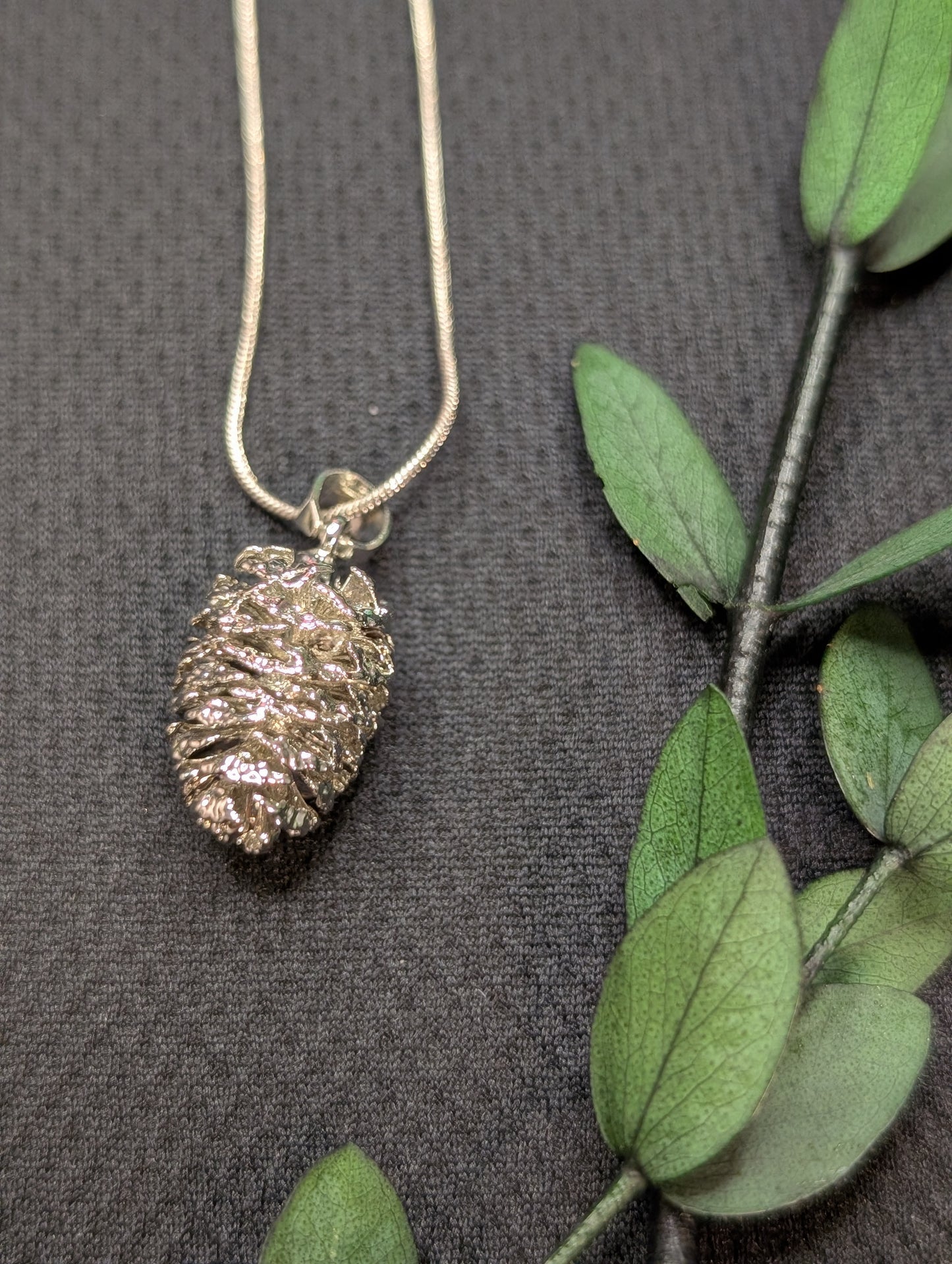 Sterling Silver Real Baby Pinecone Necklace