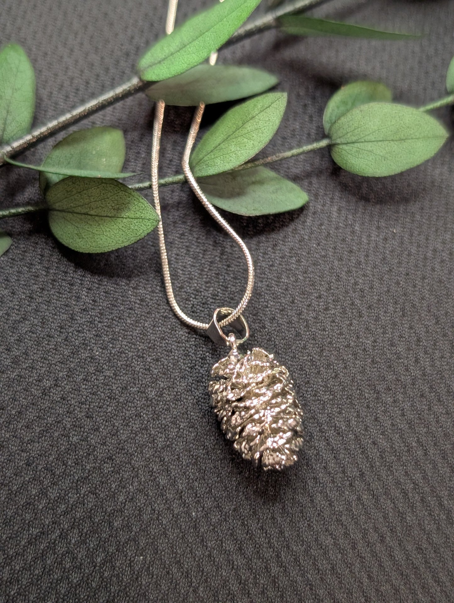 Sterling Silver Real Baby Pinecone Necklace