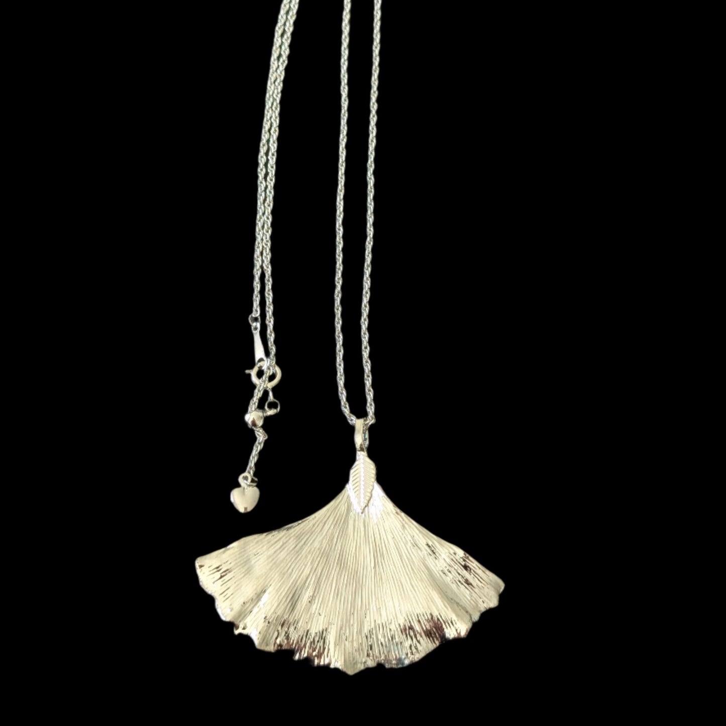 Sterling Silver Real Ginkgo Leaf Necklace