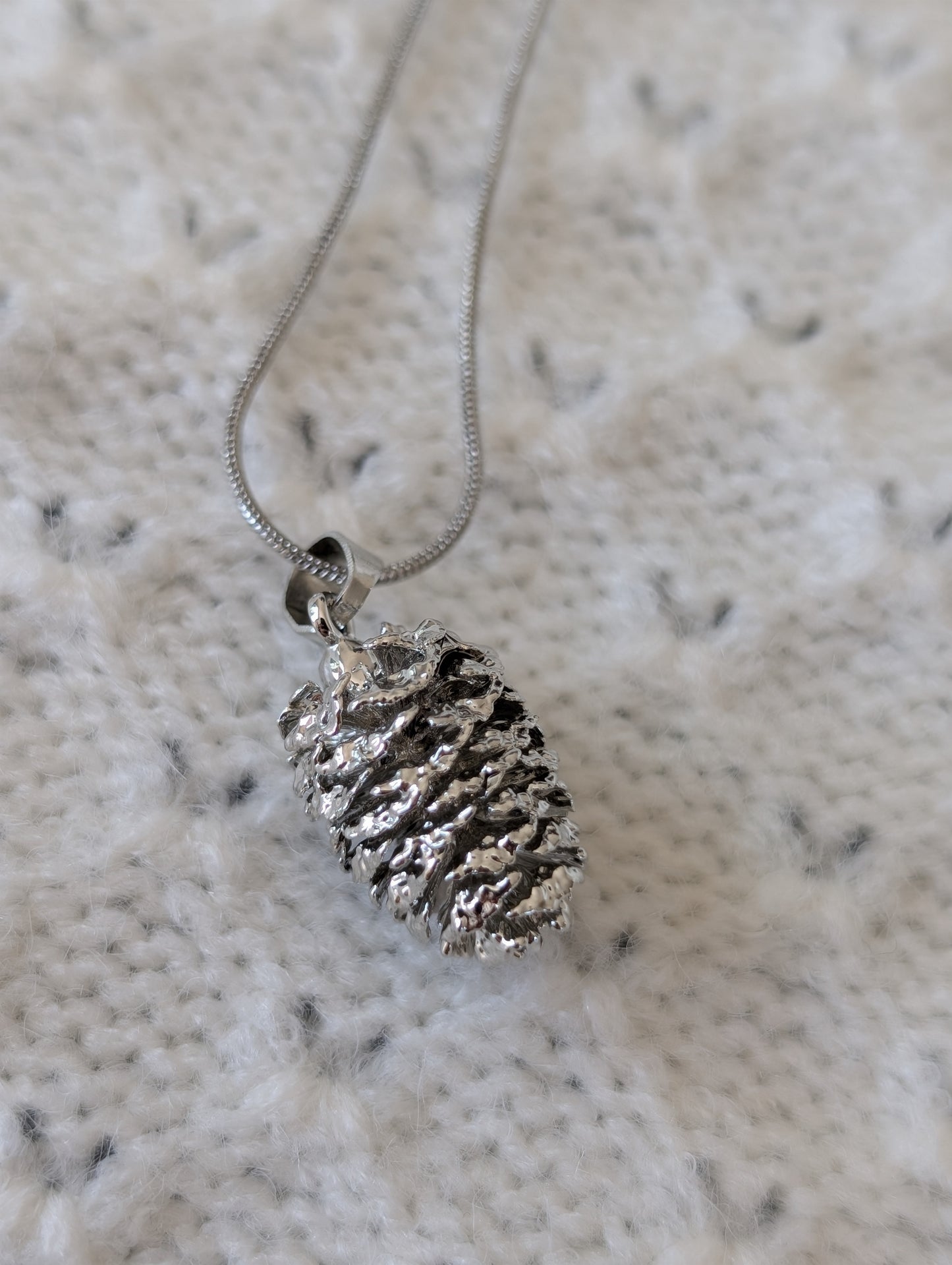 Sterling Silver Real Baby Pinecone Necklace