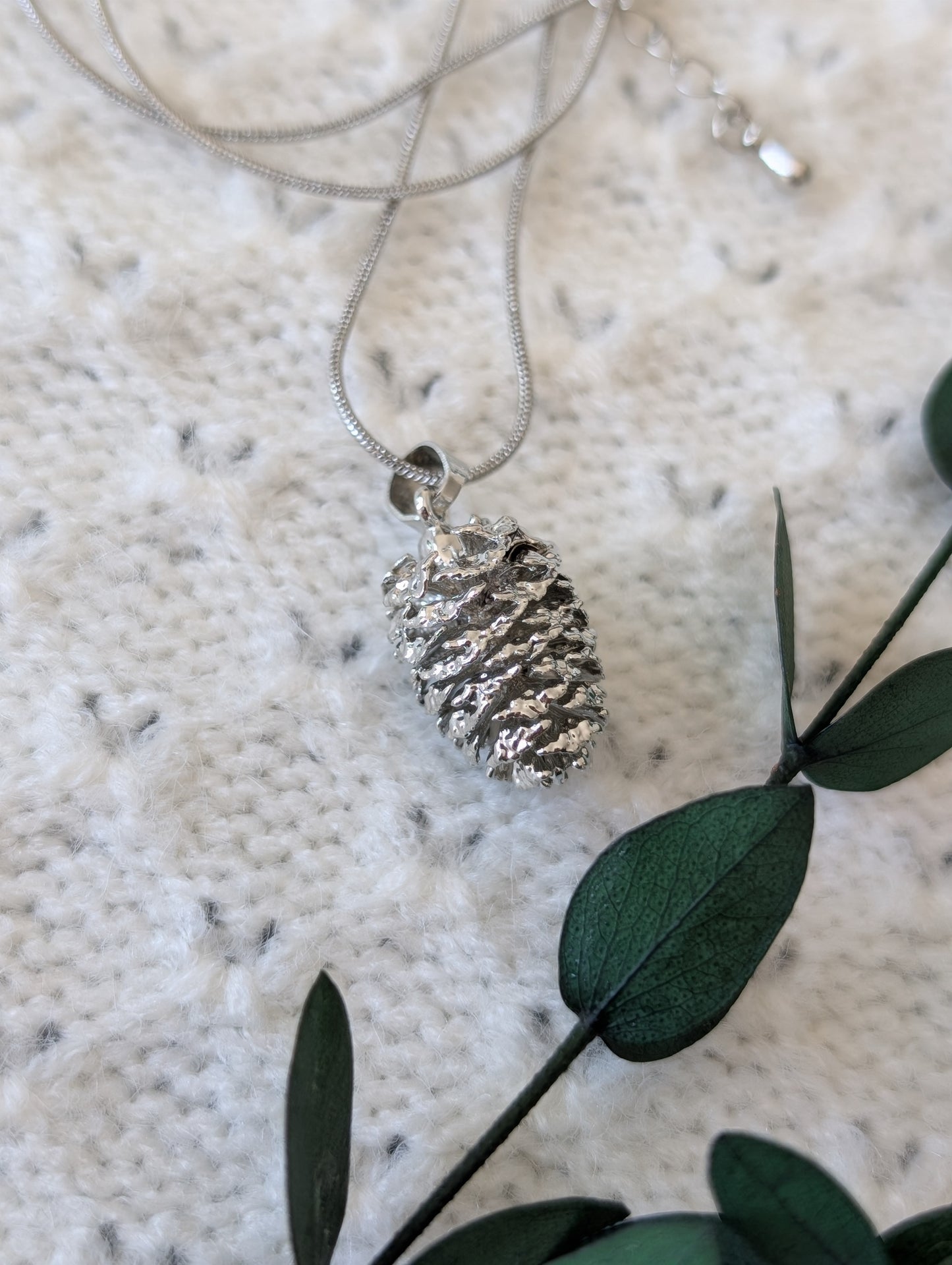 Sterling Silver Real Baby Pinecone Necklace