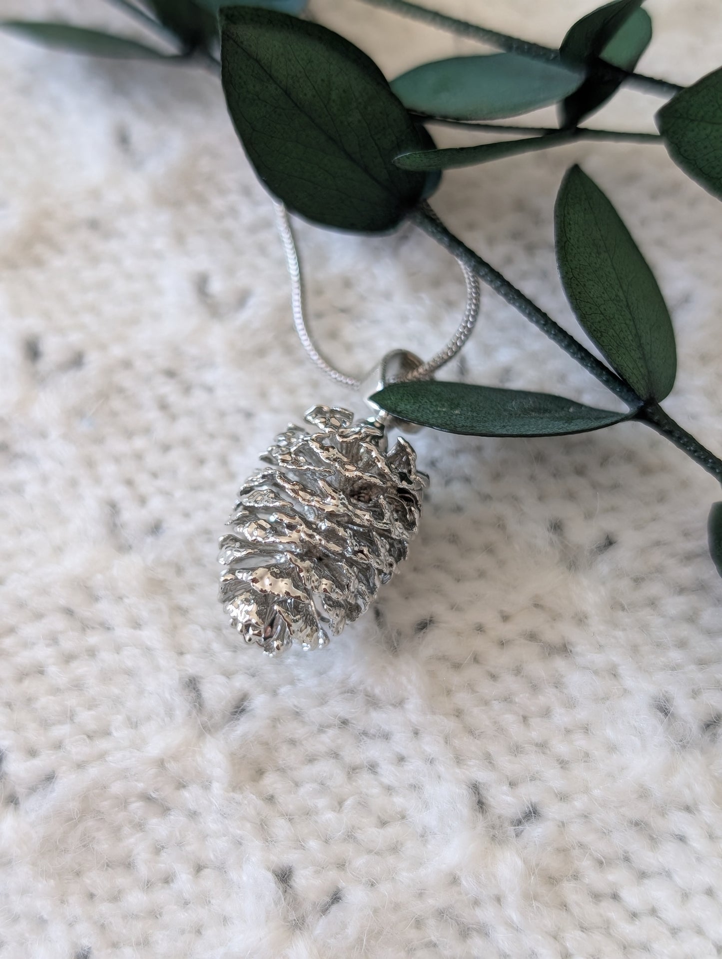 Sterling Silver Real Baby Pinecone Necklace