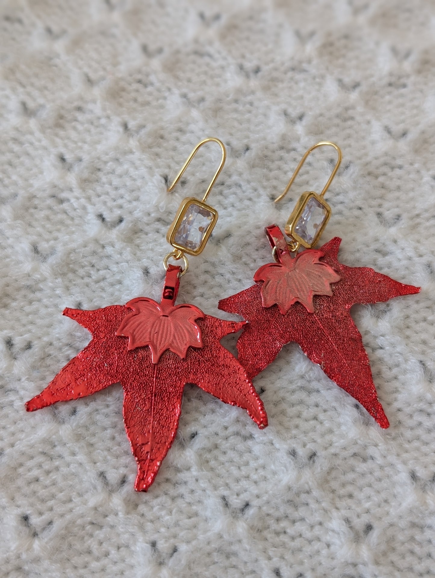 Real Maple Leaf Earrings