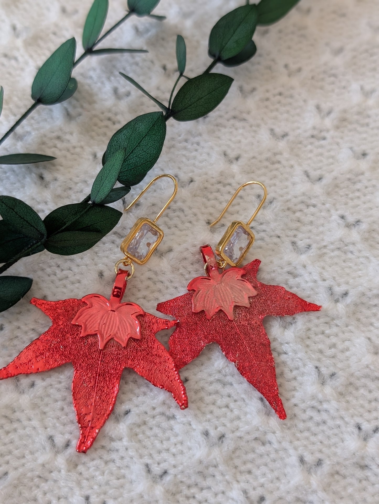 Real Maple Leaf Earrings