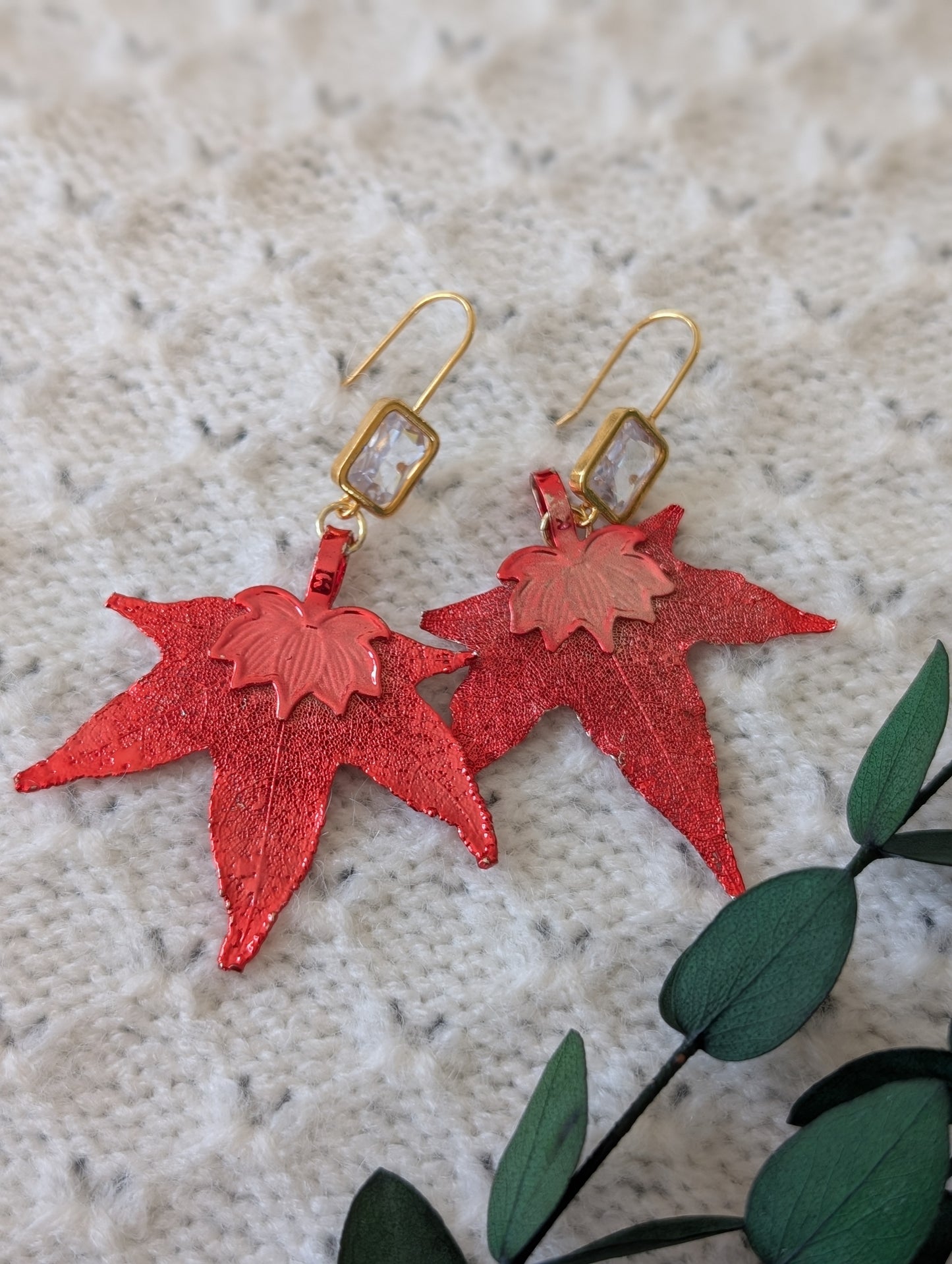 Real Maple Leaf Earrings