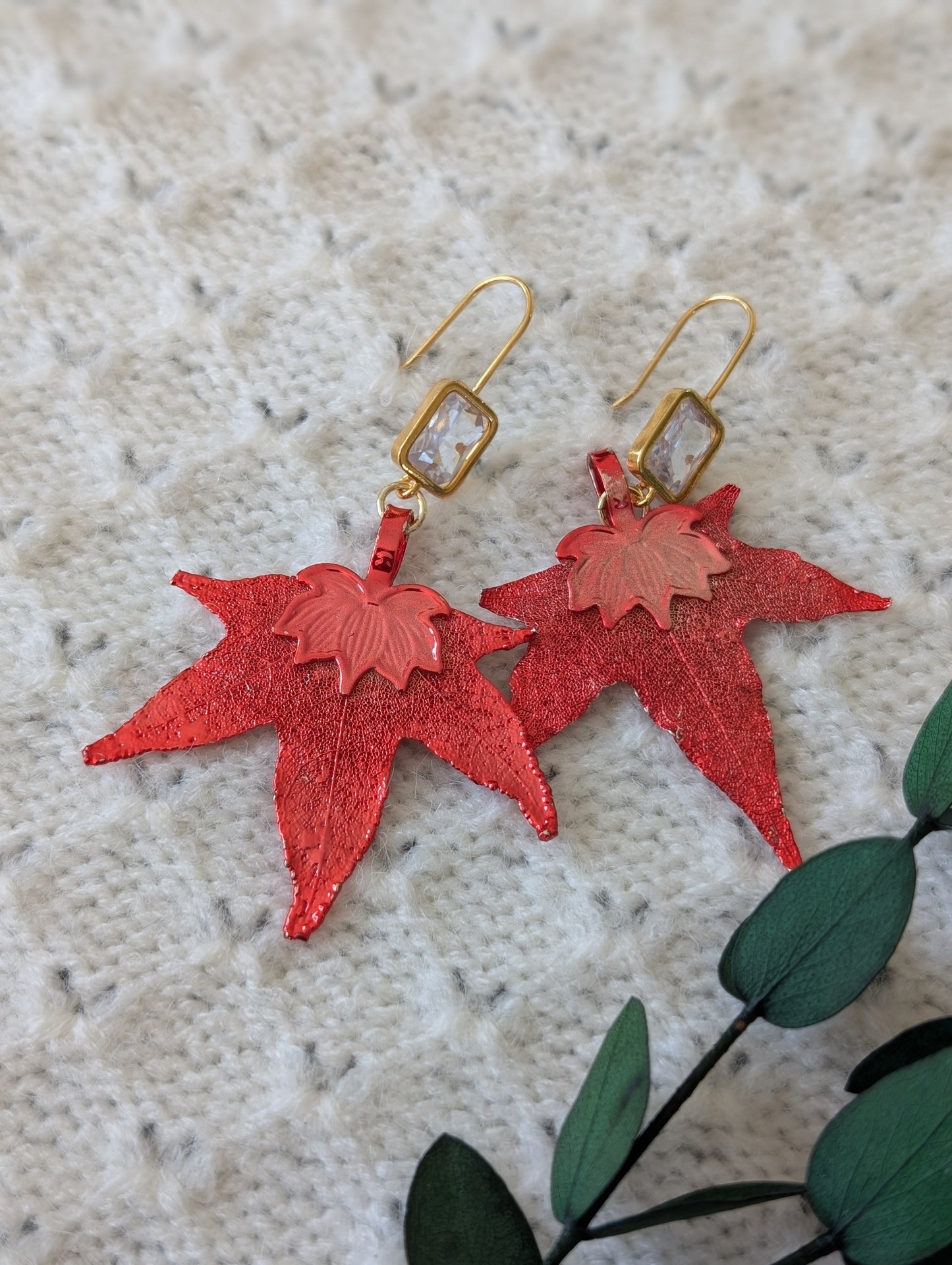 Real Maple Leaf Earrings