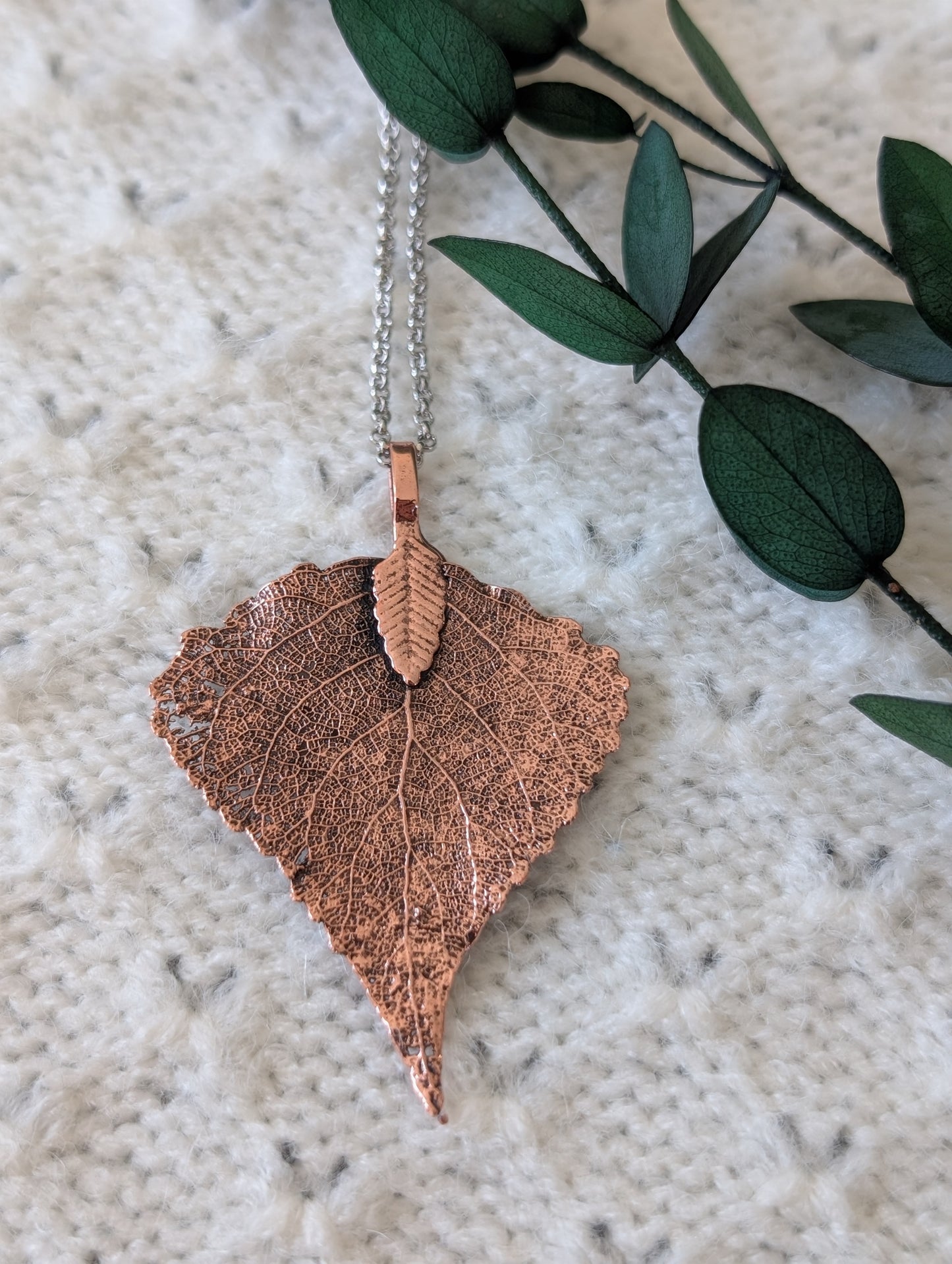 Real Birch Leaf Necklace