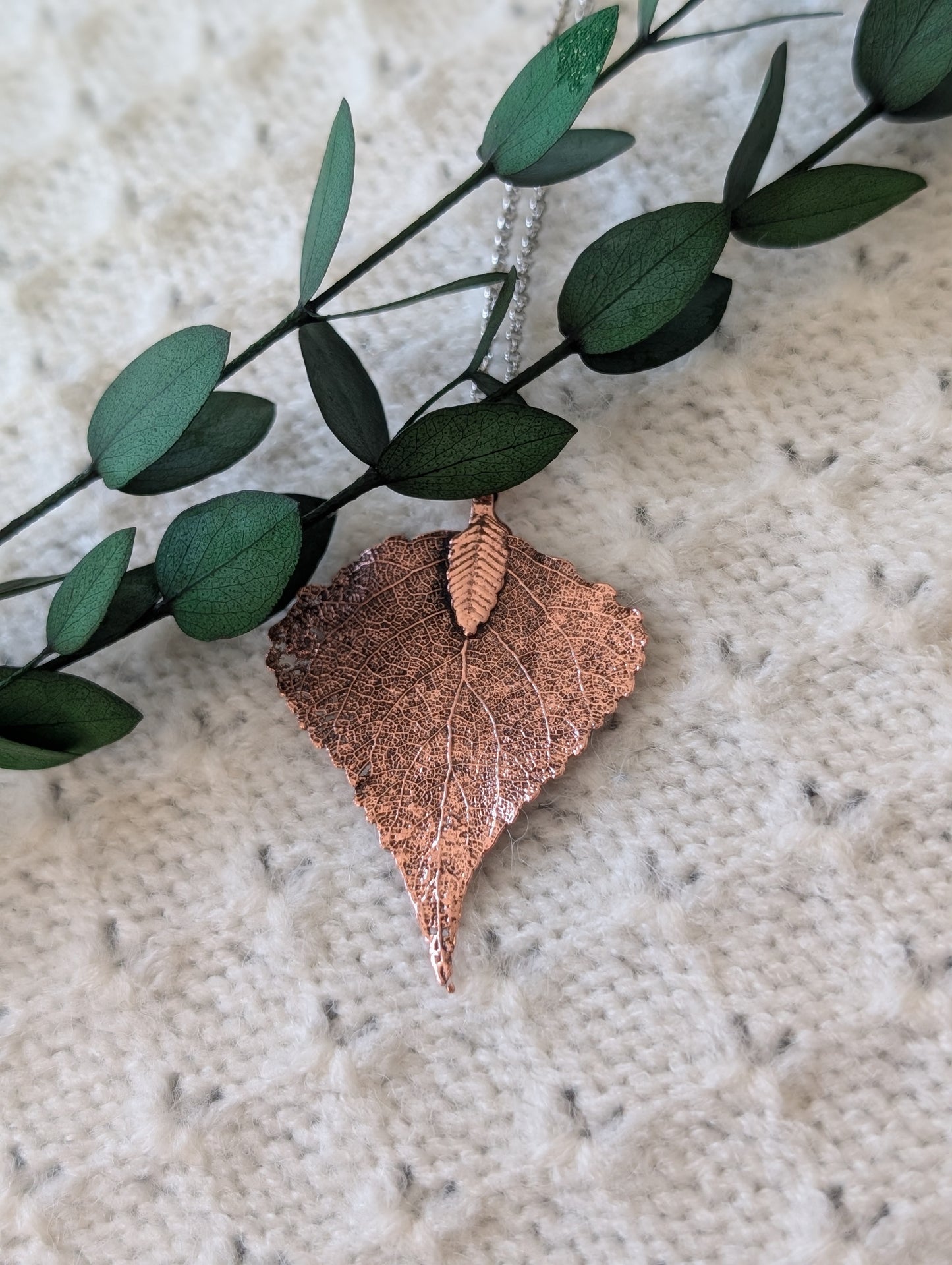 Real Birch Leaf Necklace