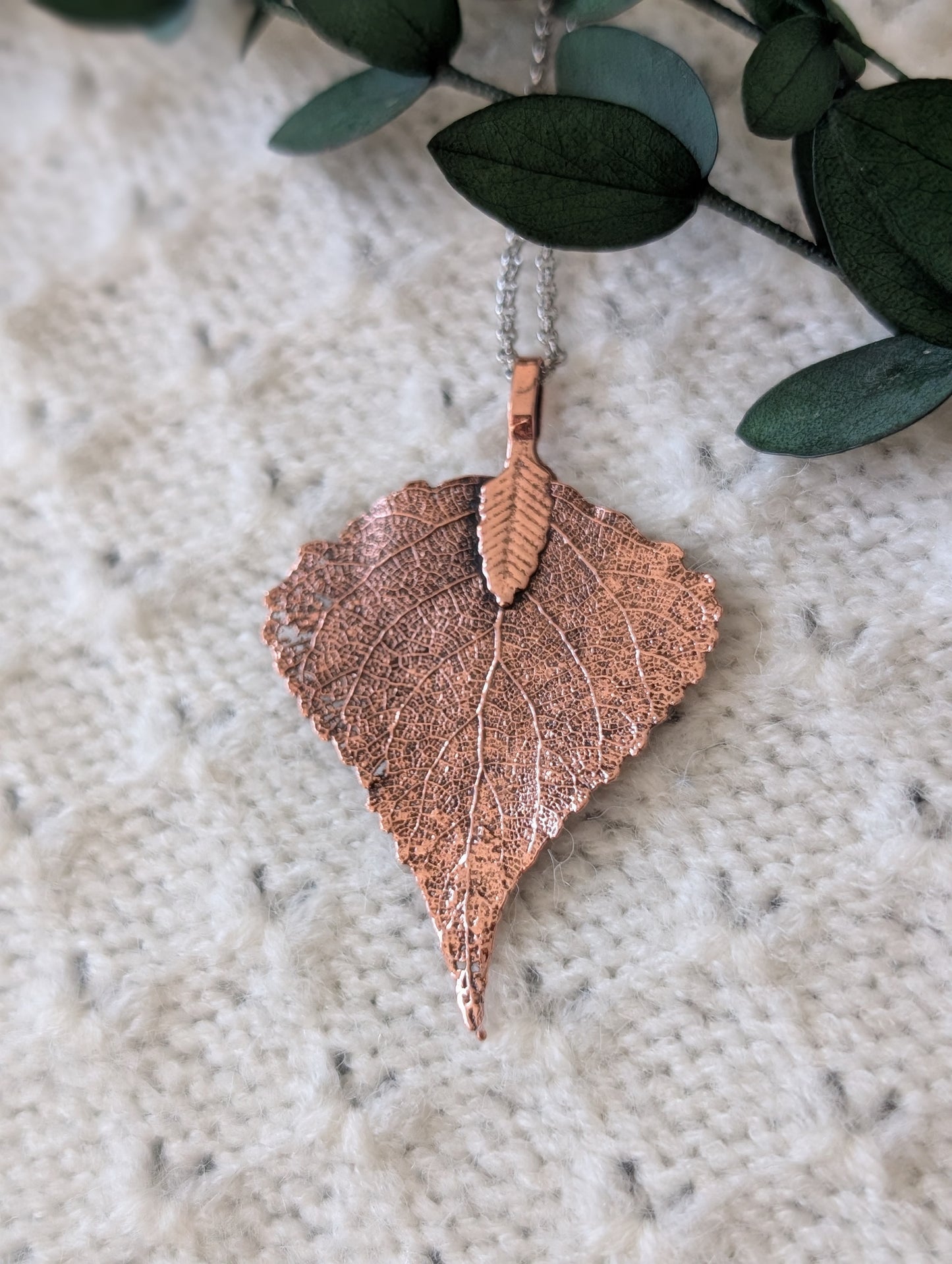 Real Birch Leaf Necklace