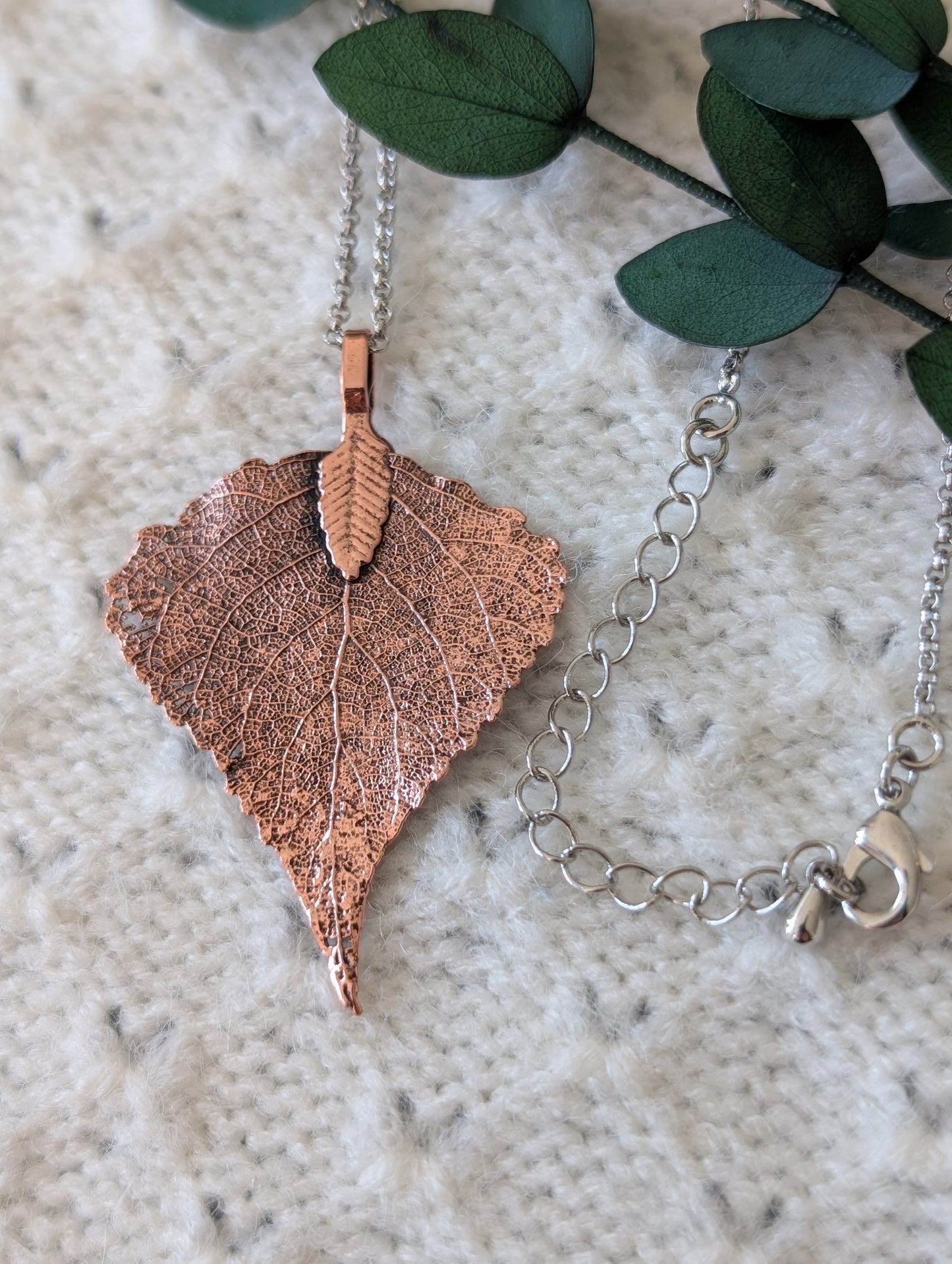Real Birch Leaf Necklace