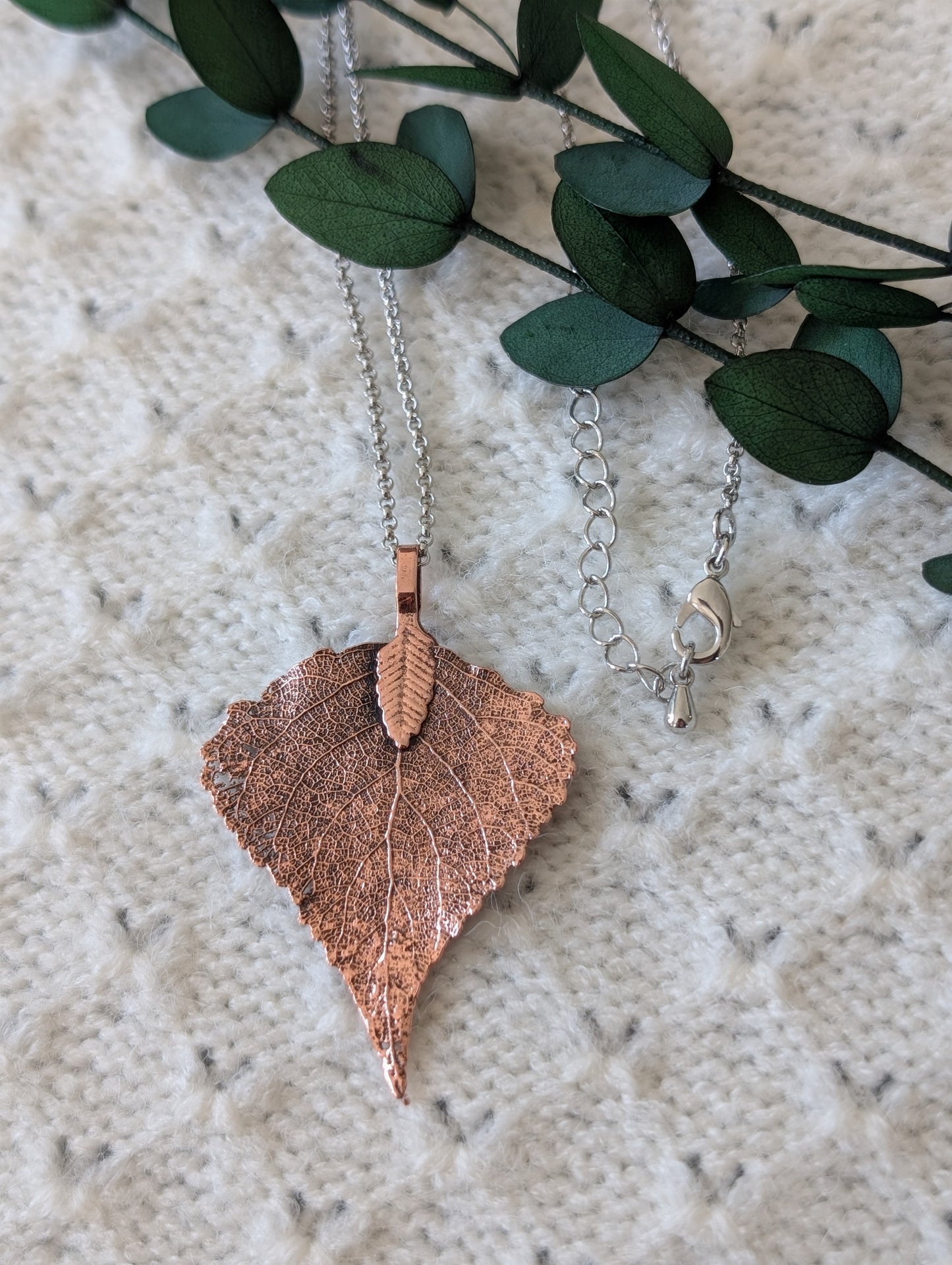 Real Birch Leaf Necklace