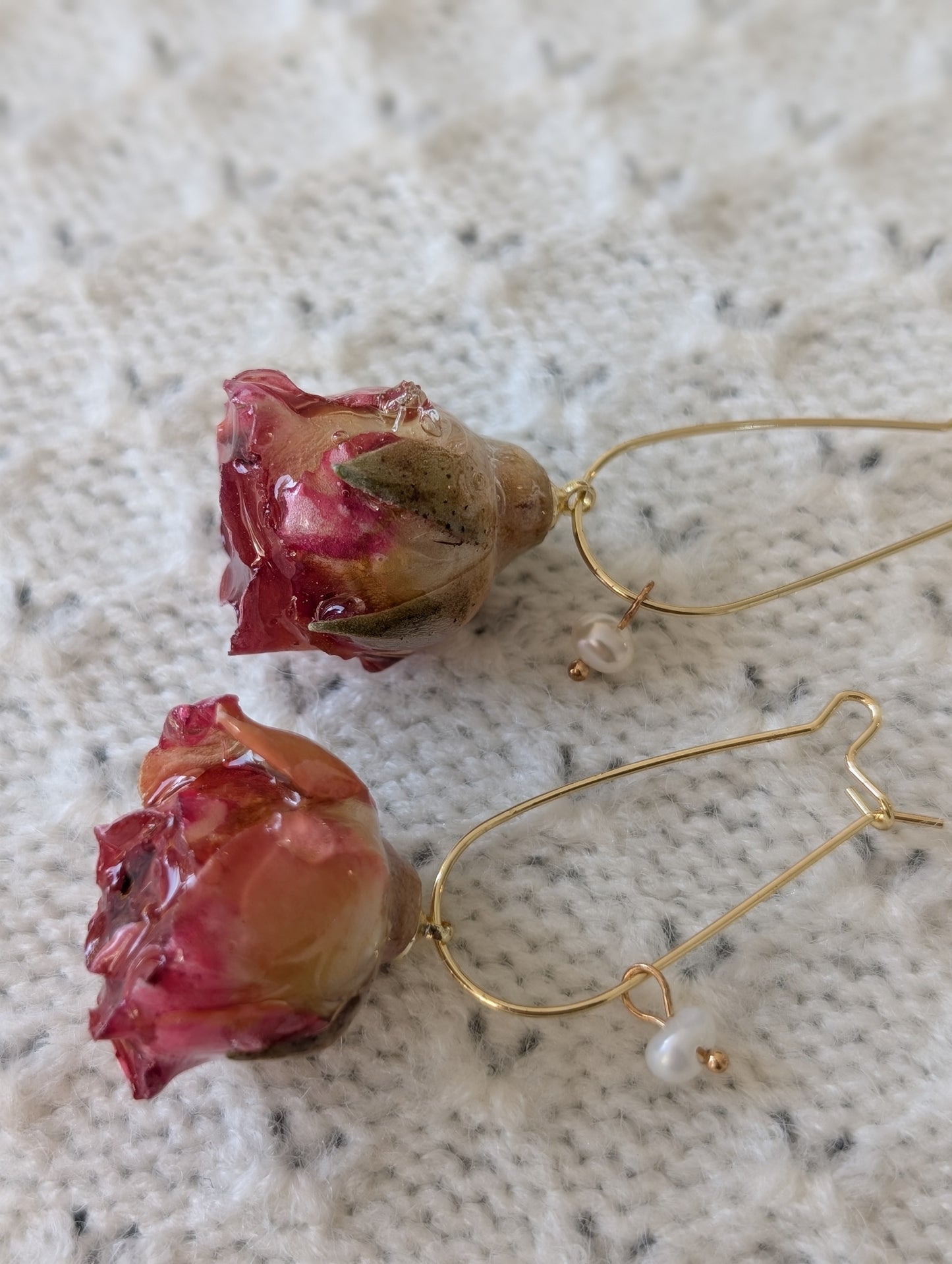 Sweet Real Rosebuds Earrings