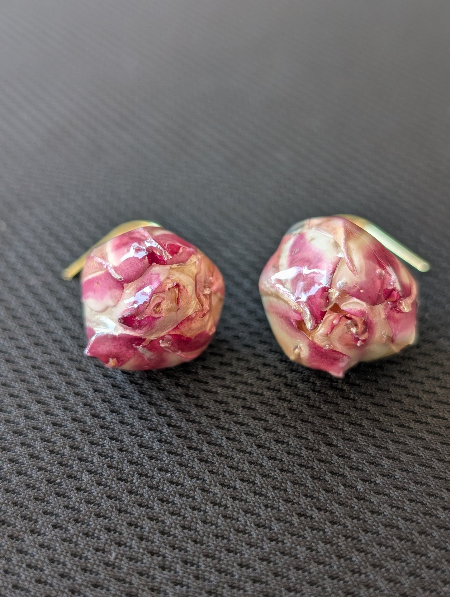 Real Pink Rosebuds Earrings