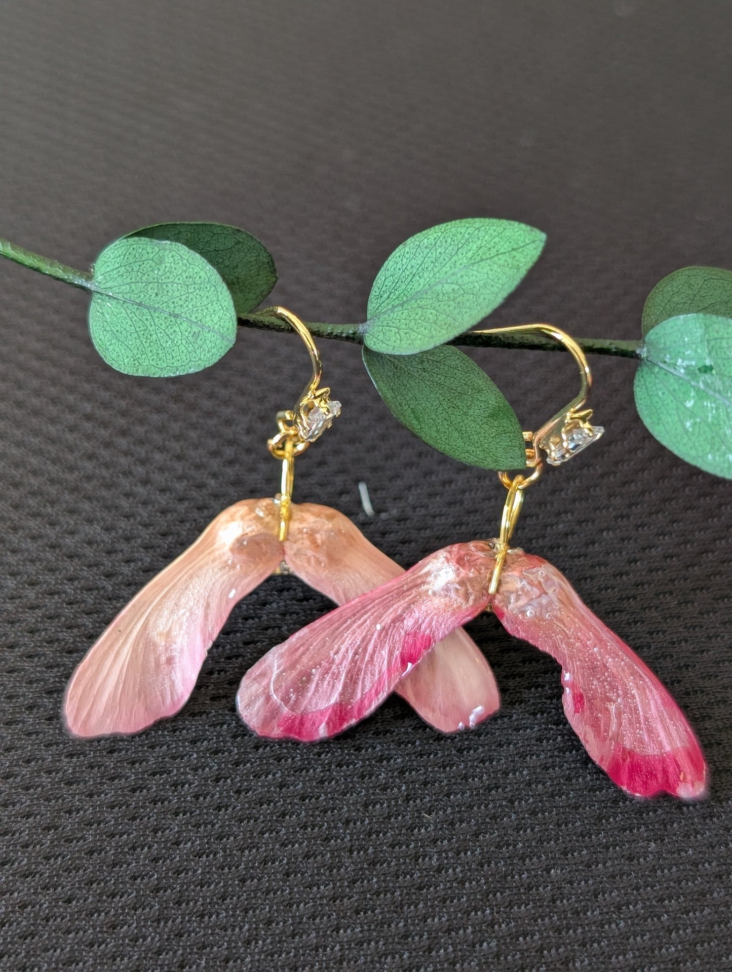 Red Maple Tree Seed Samaras Necklace & Earrings