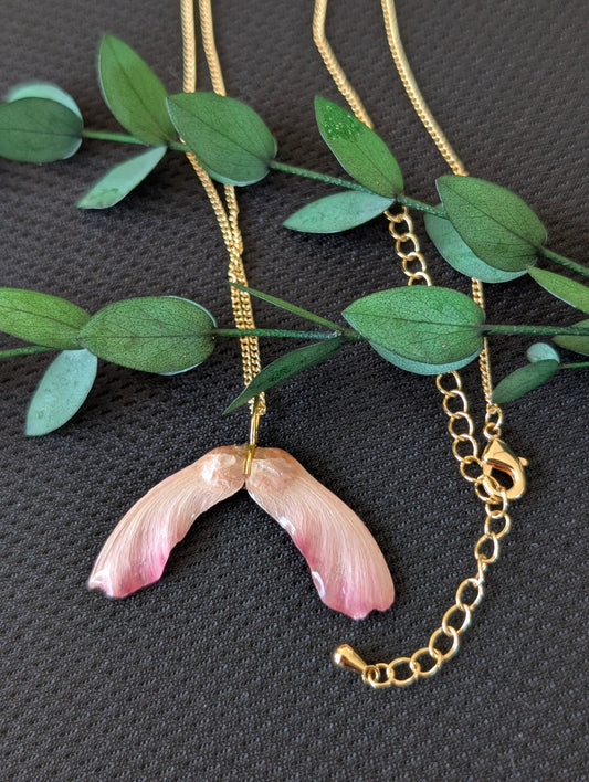Red Maple Tree Seed Samaras Necklace & Earrings