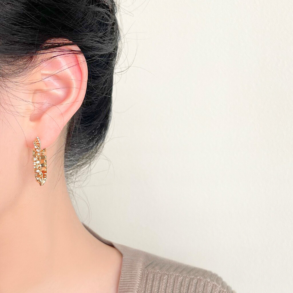 Sparkle Crumb Hoop Earrings