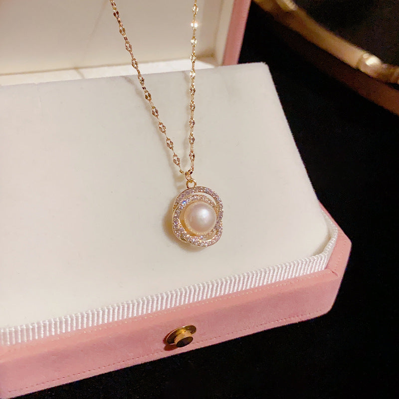Sweet Orbit Pearl Necklace