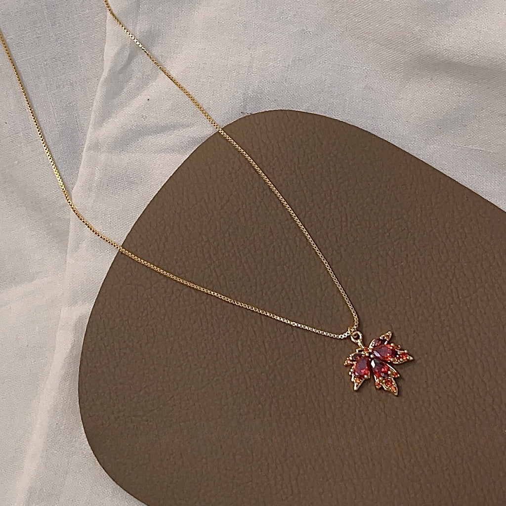 Sparkling Maple Leaf Necklace