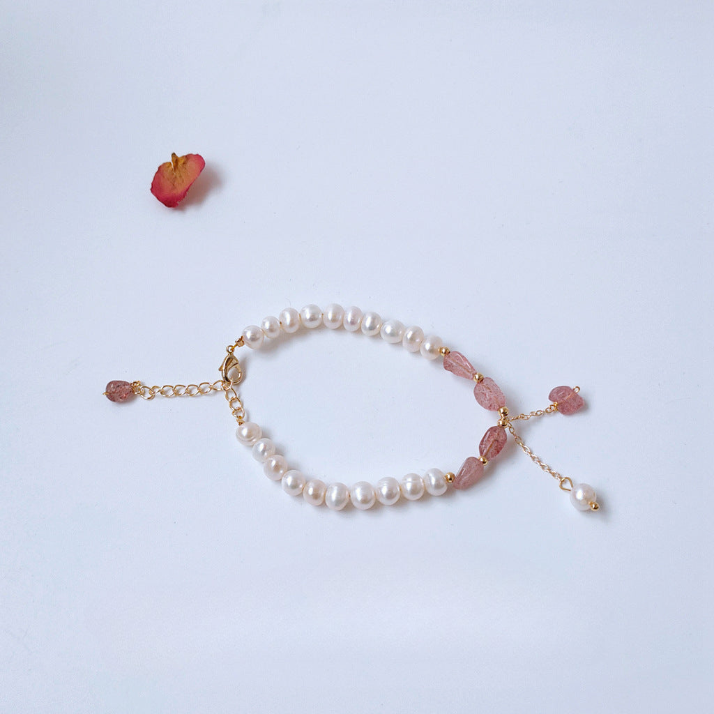 Strawberry Pearl Delight Bracelet