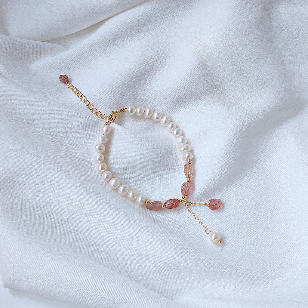 Strawberry Pearl Delight Bracelet