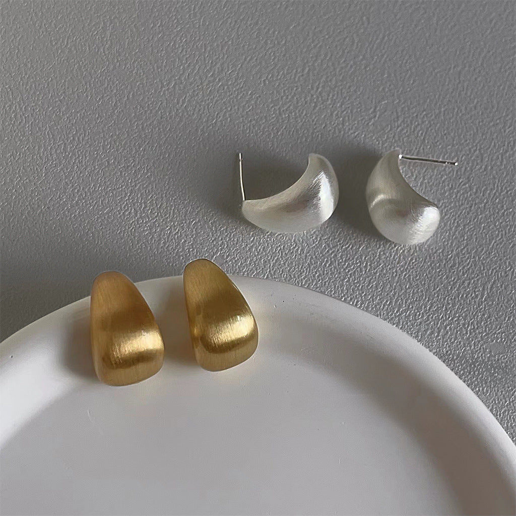 Sculpted Lunar Drop Studs