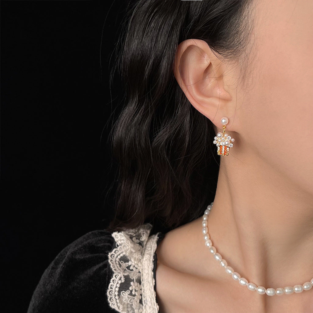 Sweet Treat Popcorn Pearl Earrings
