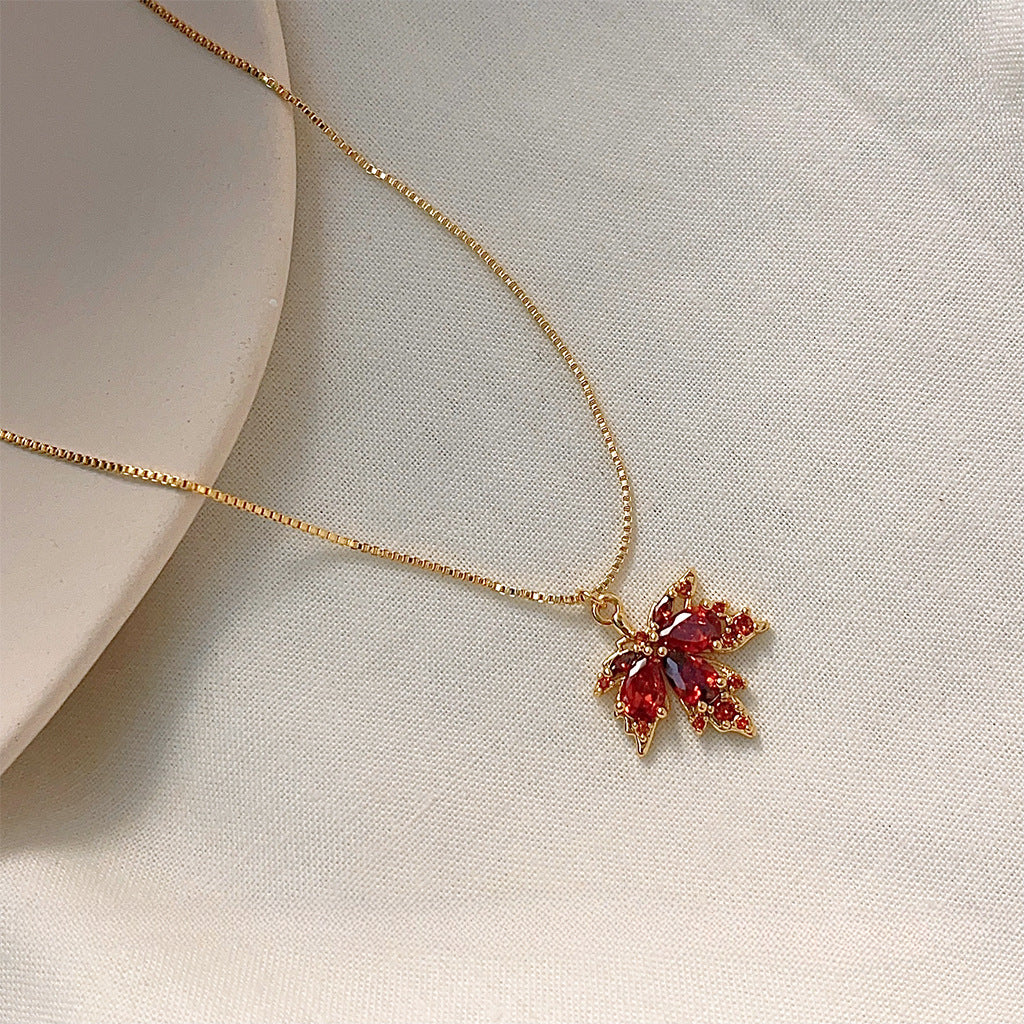 Sparkling Maple Leaf Necklace
