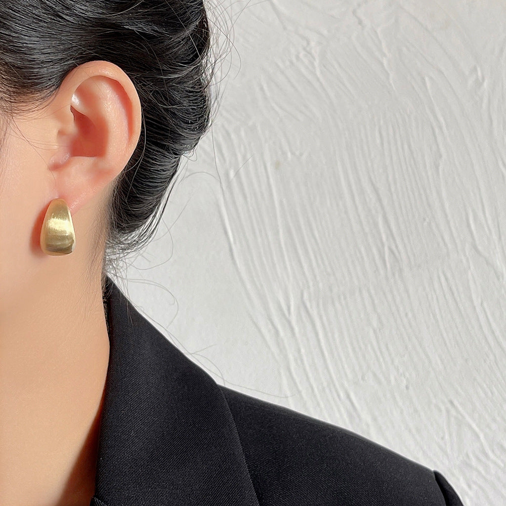 Sculpted Lunar Drop Studs