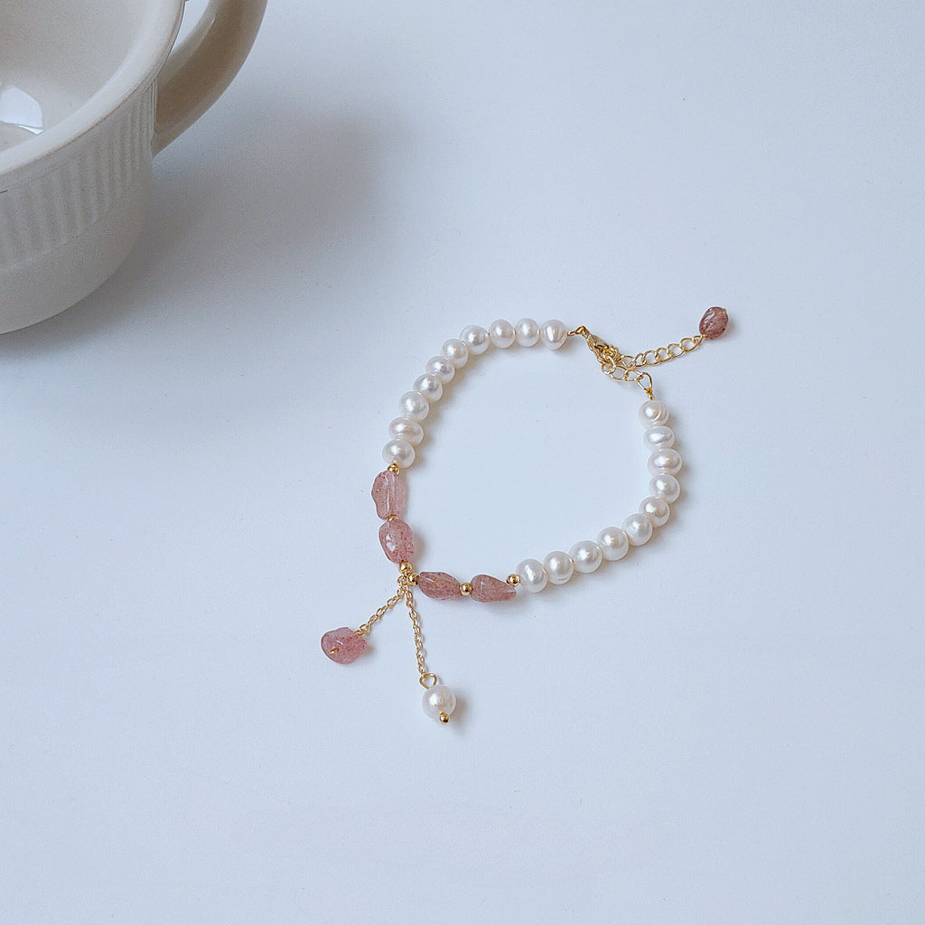 Strawberry Pearl Delight Bracelet
