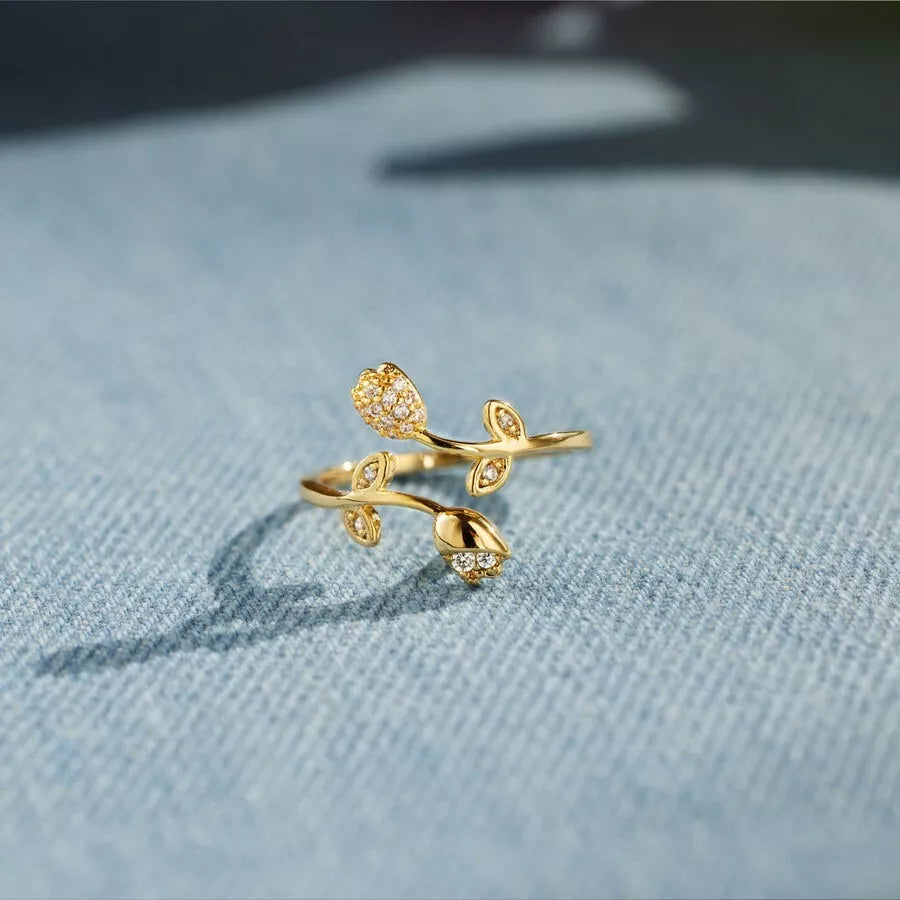Sparkling Blossom Tulip Ring