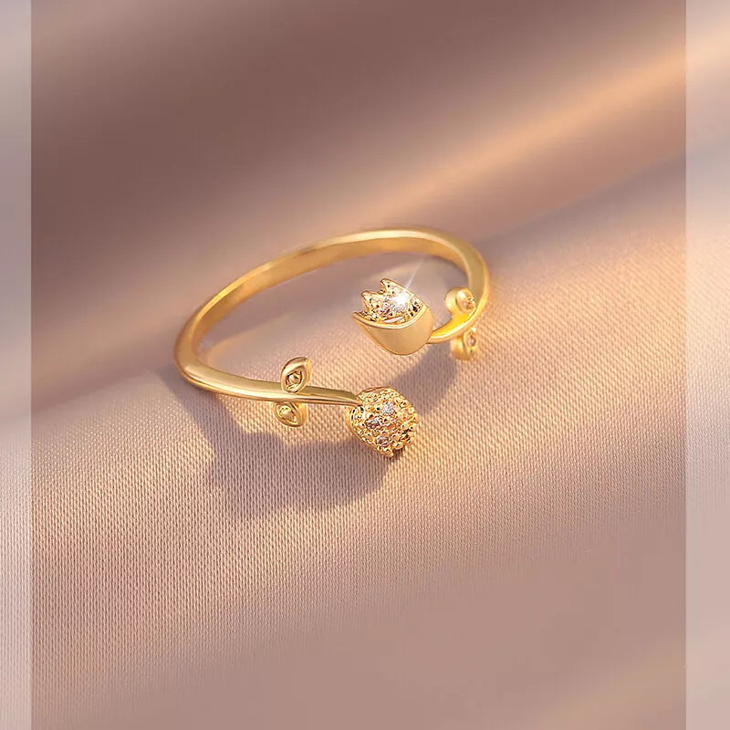 Sparkling Blossom Tulip Ring