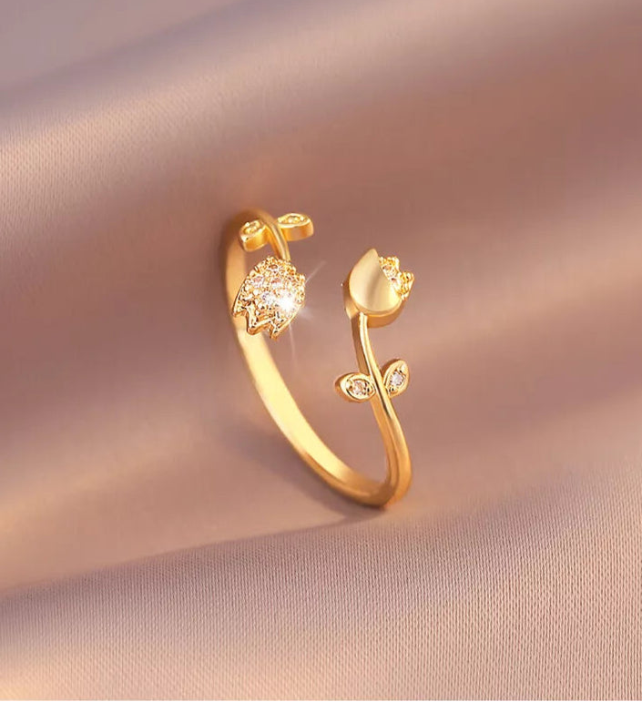 Sparkling Blossom Tulip Ring