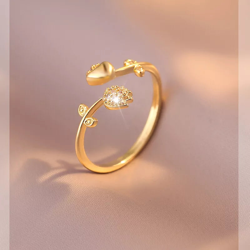 Sparkling Blossom Tulip Ring