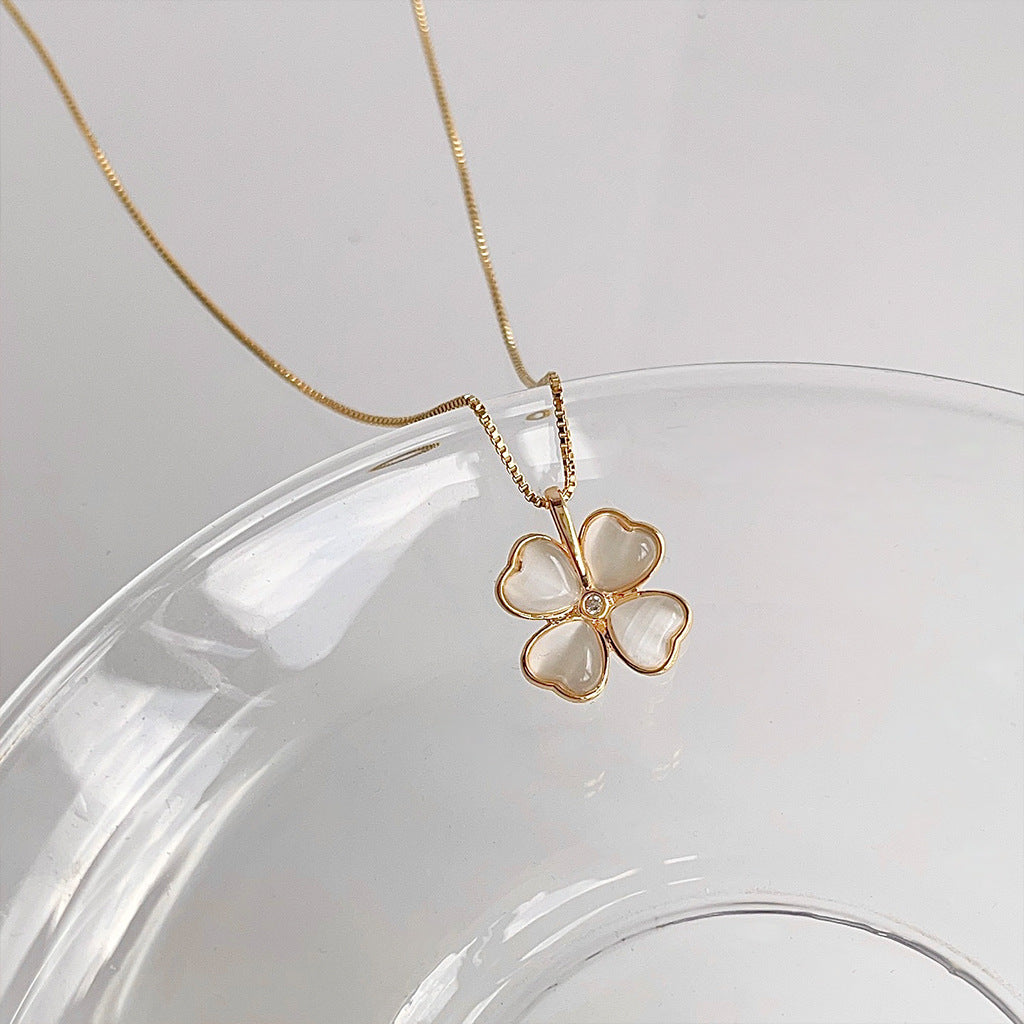 Lucky Clover Sparkle Opal Pendant